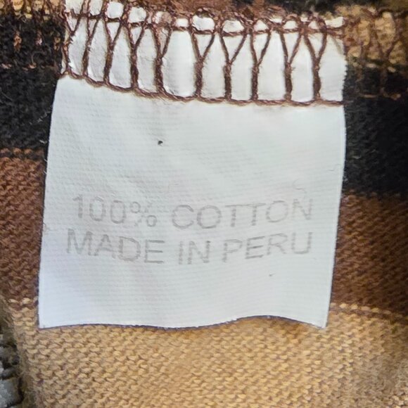 WCAGA Vintage Inspired Cowl Neck Chevron & Stripe Black/Brown Cotton Dress sz M - Picture 8 of 8